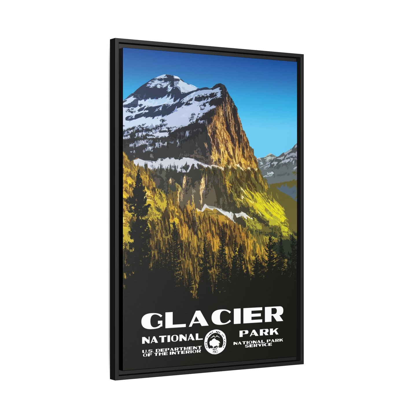Glacier National Park Framed Canvas - WPA Poster