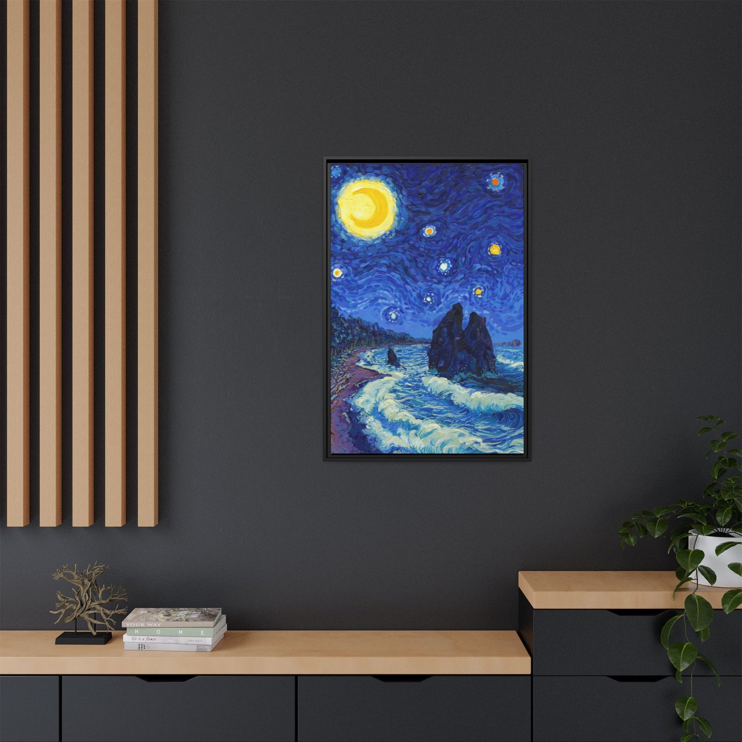 Olympic National Park Framed Canvas - The Starry Night