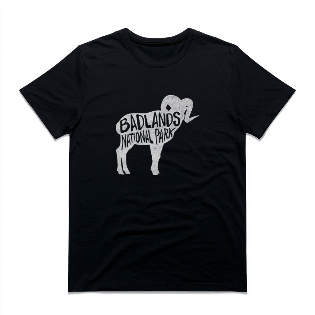 Badlands National Park T-Shirt - Bighorn Sheep in Black