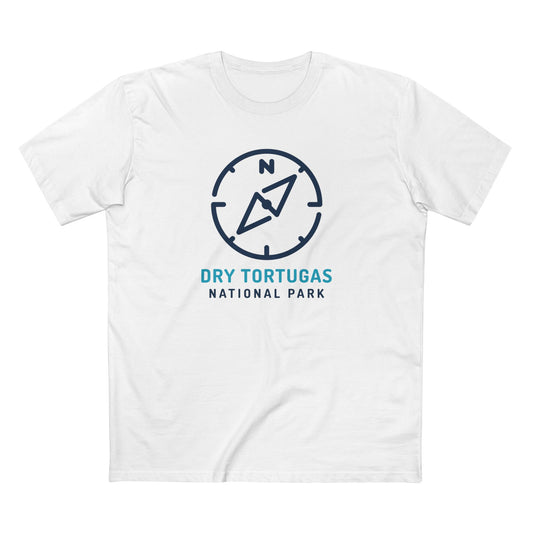 Dry Tortugas National Park T-Shirt Compass Design in White