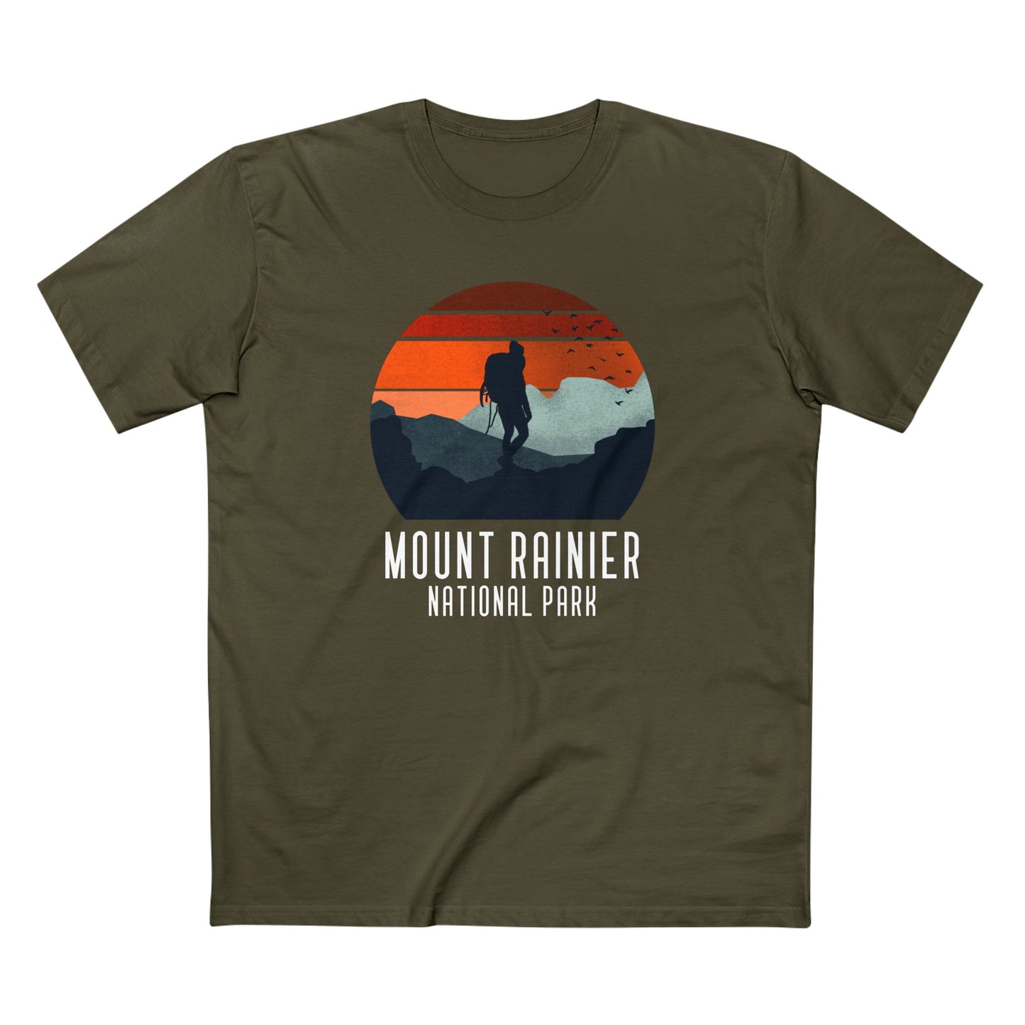 Mount Rainier National Park T-Shirt - Hiker Graphic