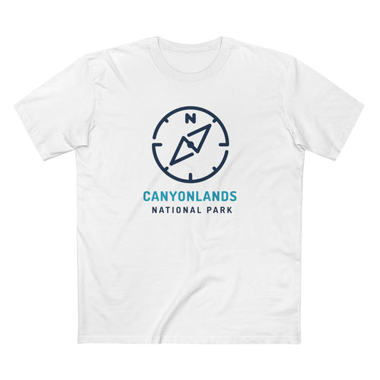Canyonlands National Park T-Shirt Compass Design in White