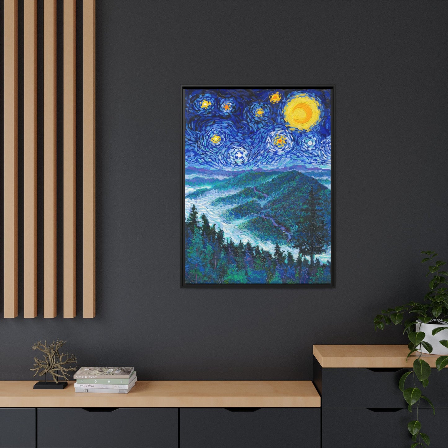 Great Smoky Mountains National Park Framed Canvas - The Starry Night