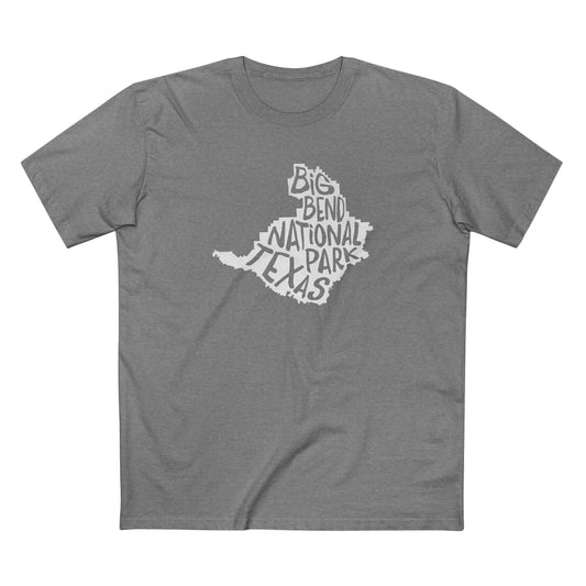 Big Bend National Park T-Shirt - Map in Athletic Heather