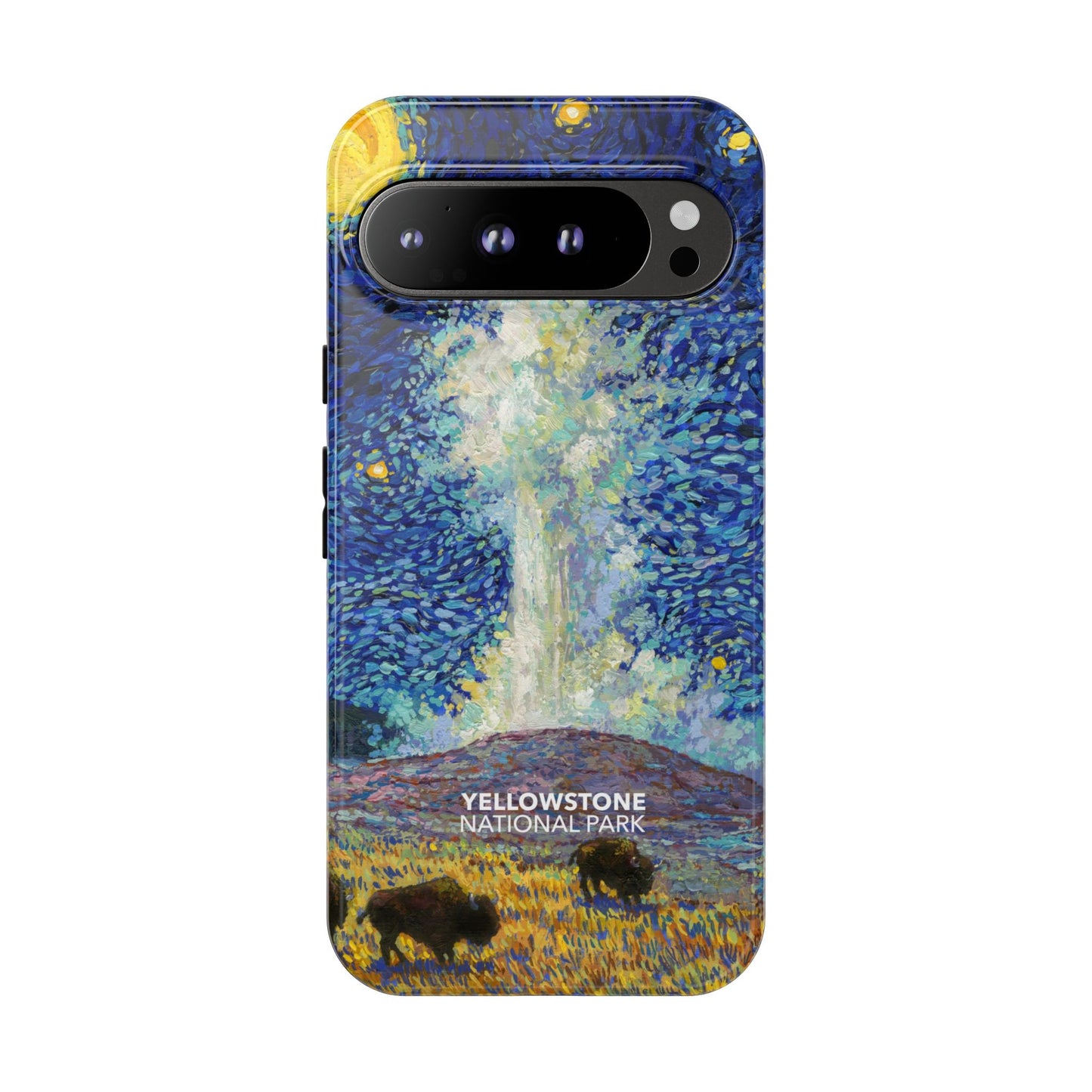 Yellowstone National Park Phone Case - Old Faithful Starry Night