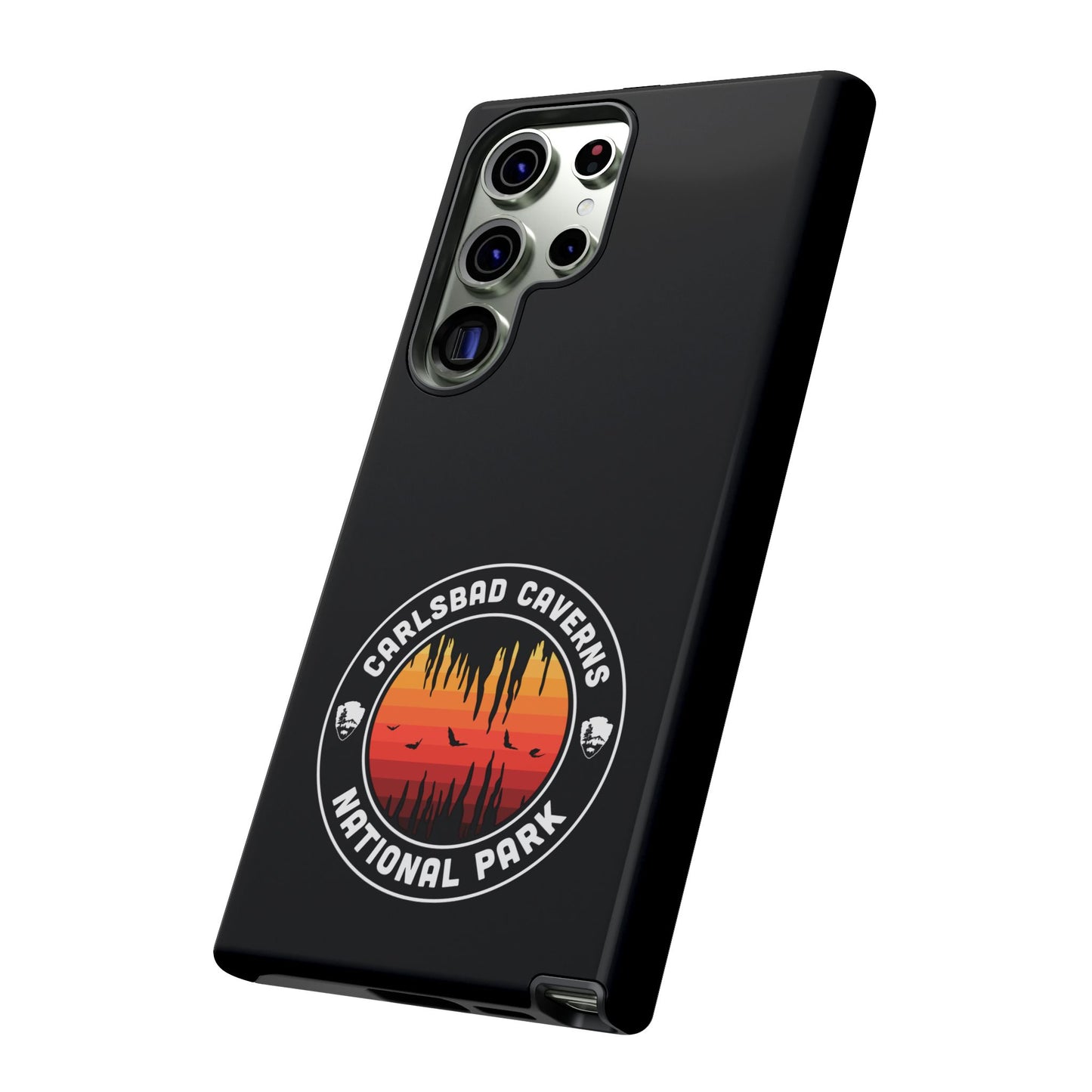 Carlsbad Caverns National Park Phone Case - Orange Round Emblem Design