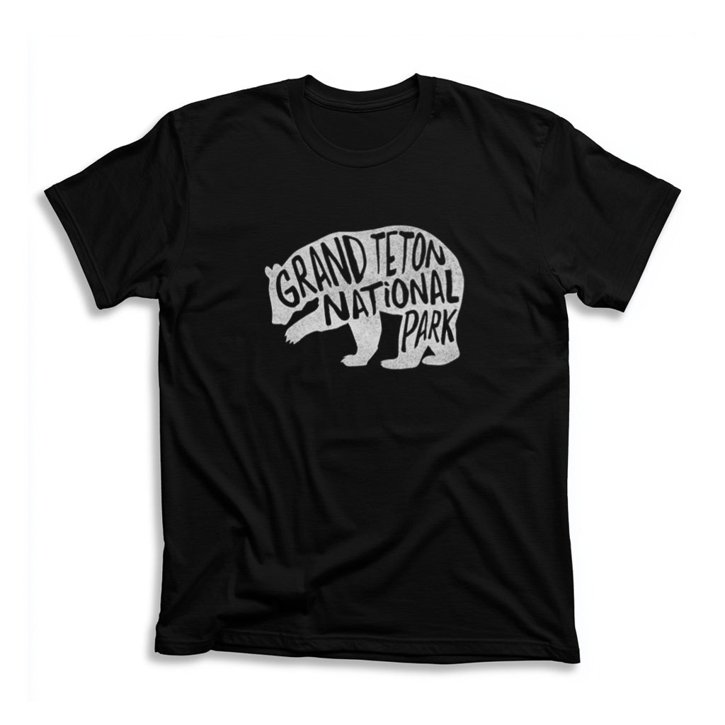 Grand Teton National Park T-Shirt - Grizzly Bear in Black