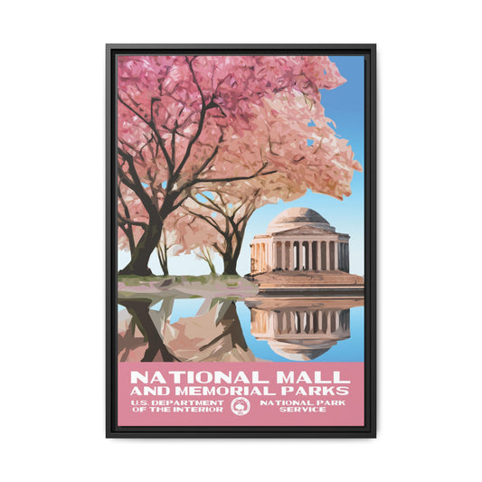 National Mall and Memorial Parks Framed Canvas - WPA Poster