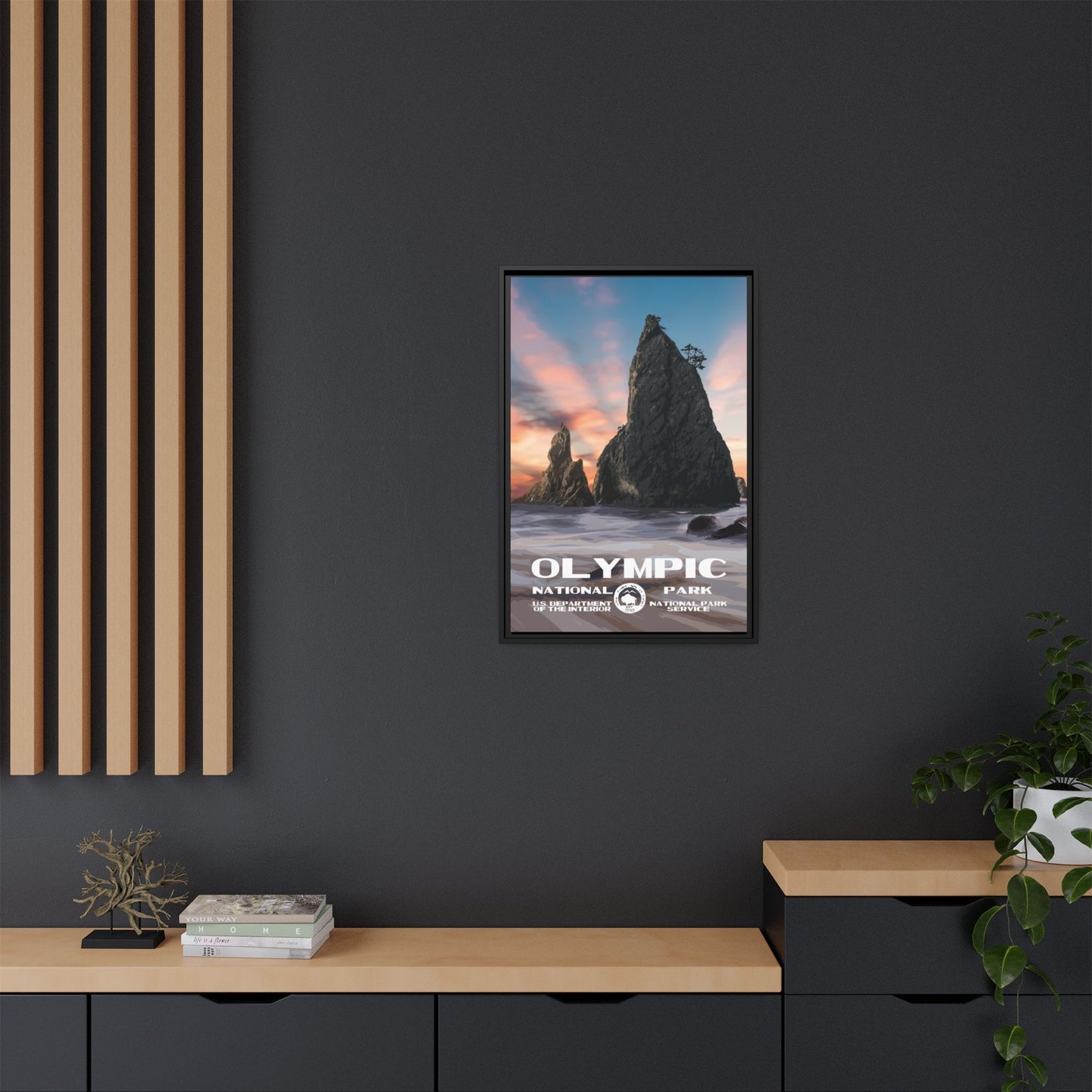 Olympic National Park Framed Canvas - WPA Poster