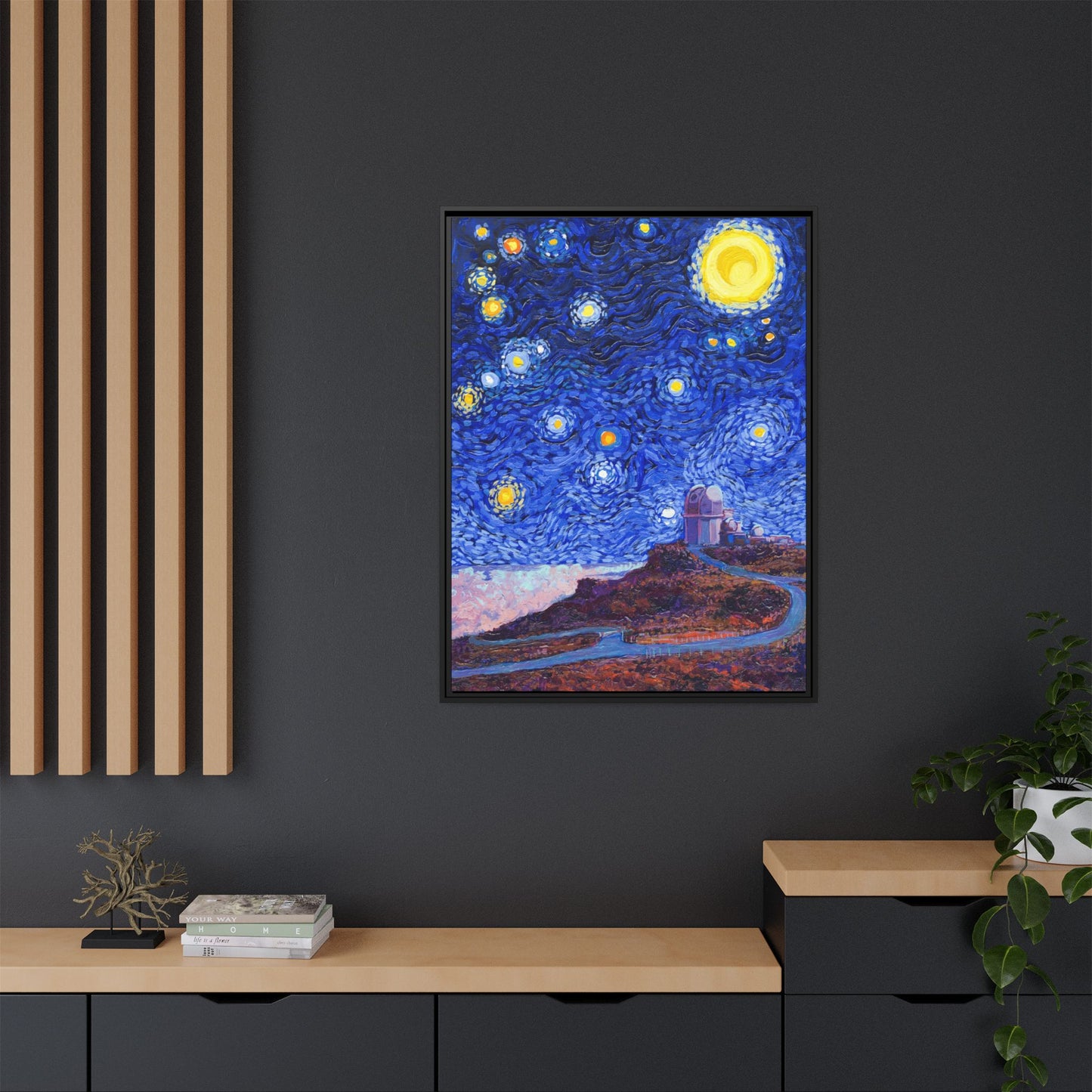 Haleakala National Park Telescope Framed Canvas - The Starry Night