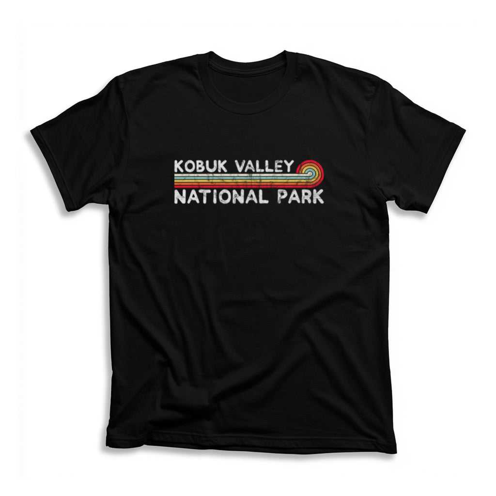 Kobuk Valley National Park T-Shirt - Vintage Stretched Sunrise in Black