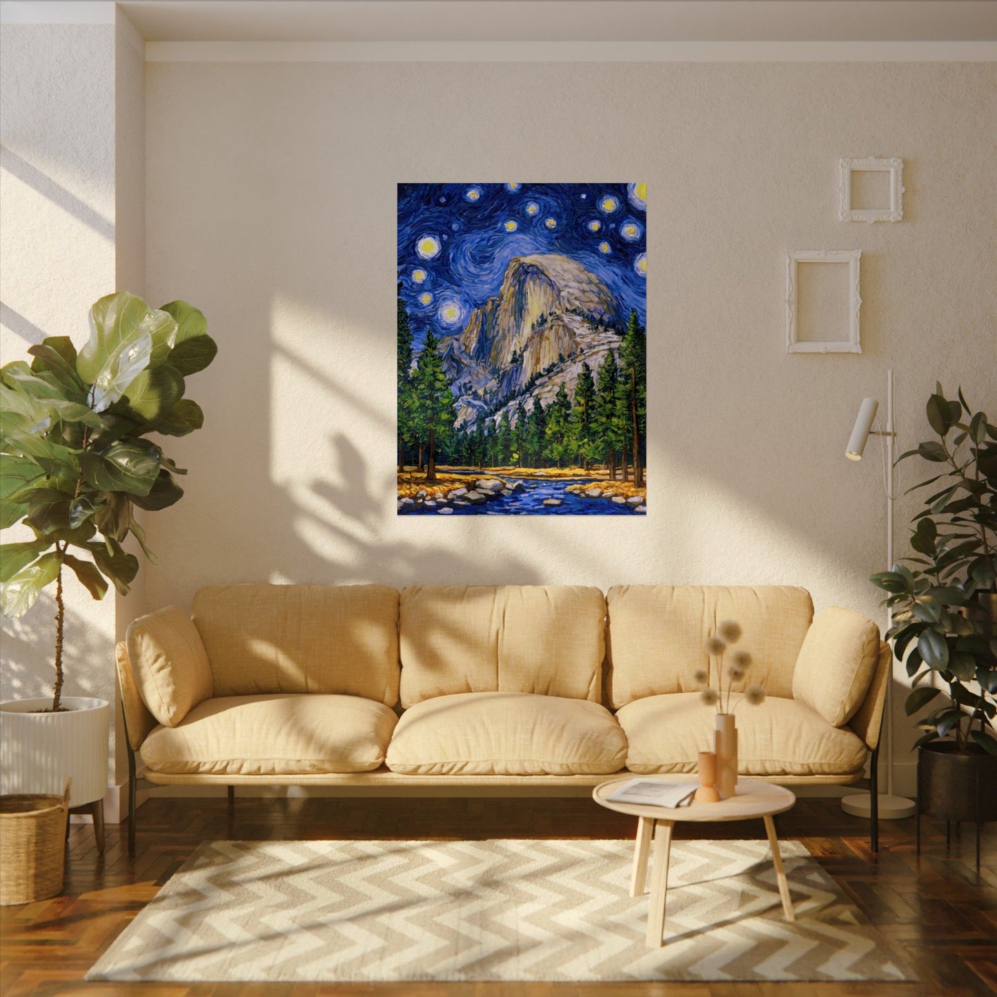 Yosemite National Park Starry Night Poster - Premium Textured Paper