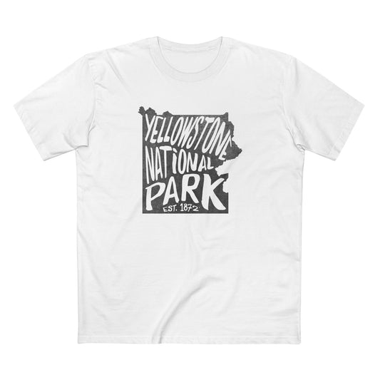 Yellowstone National Park T-Shirt - Map in White