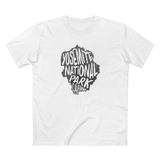 Yosemite National Park T-Shirt - Map in White