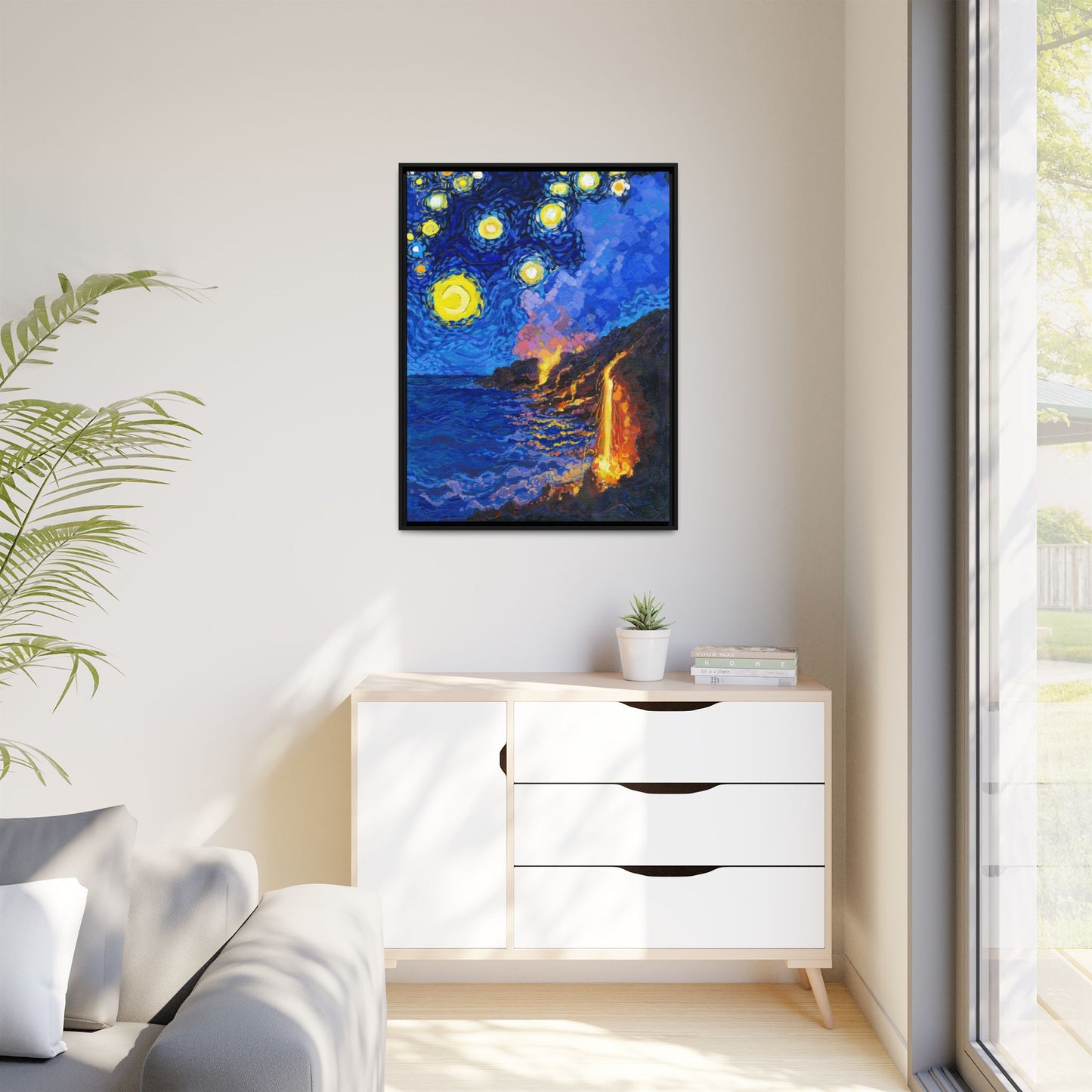 Hawai'i Volcanoes National Park Framed Canvas - The Starry Night