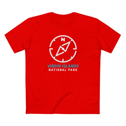 Virgin Islands National Park T-Shirt Compass Design in Red