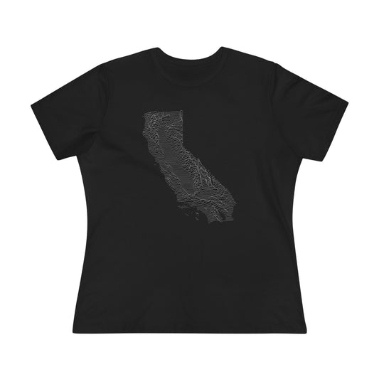 California Women's T-Shirt - Topographical Lines