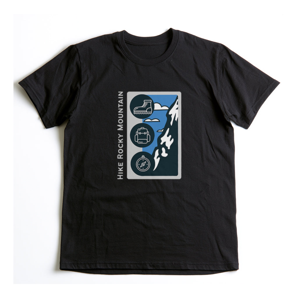 Rocky Mountain National Park T-Shirt - Hike Rocky Mountain in Black