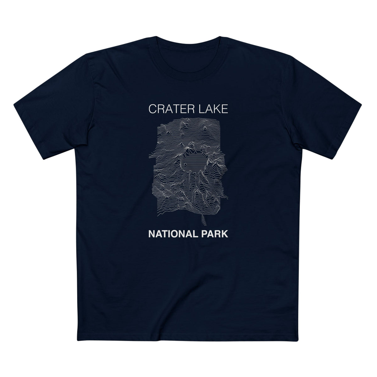 Crater Lake National Park T-Shirt Lines in Navy