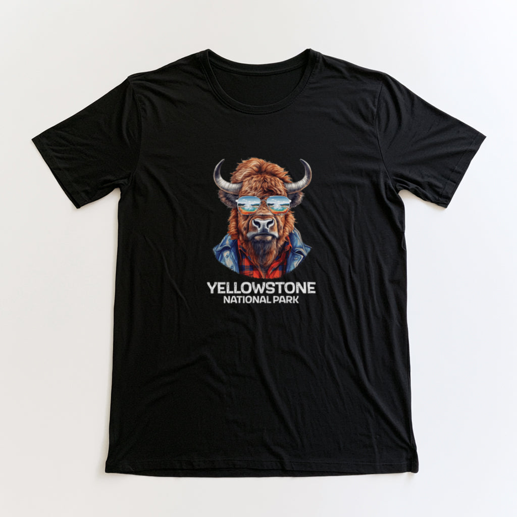 Yellowstone National Park T-Shirt - Bison in Black