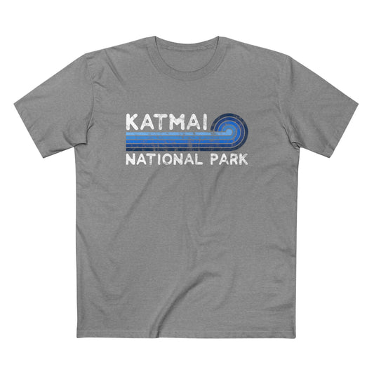 Katmai National Park T-Shirt - Blue Vintage Stretched Sunrise