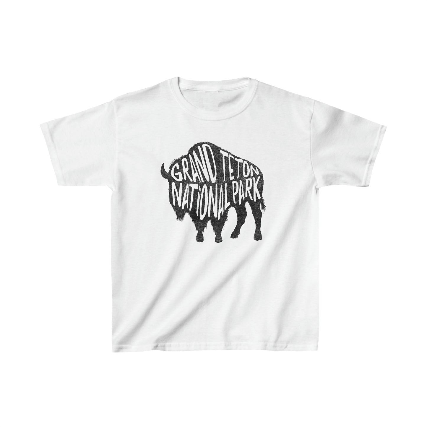 Grand Teton National Park Child T-Shirt - Bison Chunky Text