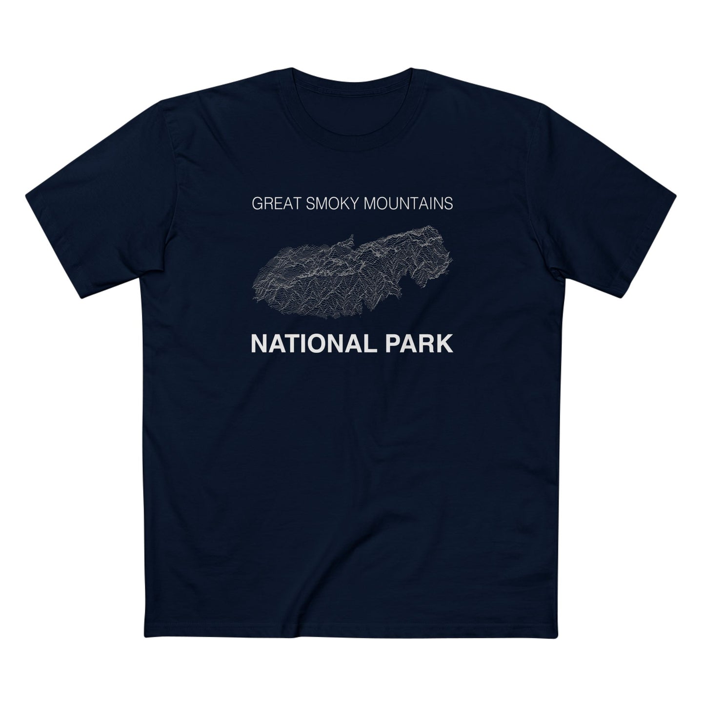 Great Smoky Mountains National Park T-Shirt - Topographical Lines in Navy