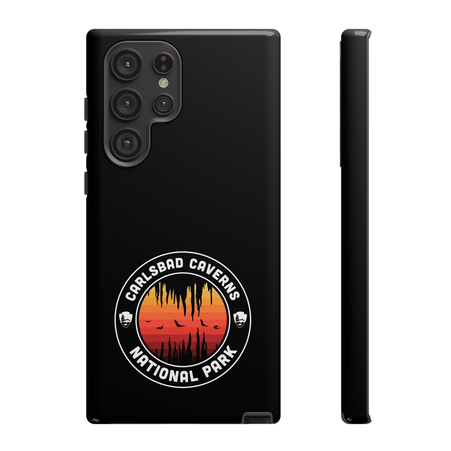 Carlsbad Caverns National Park Phone Case - Orange Round Emblem Design