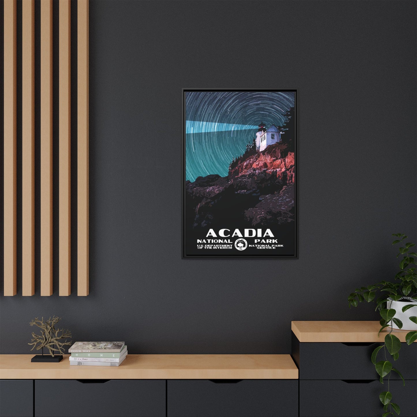 Acadia National Park Framed Canvas - WPA Poster
