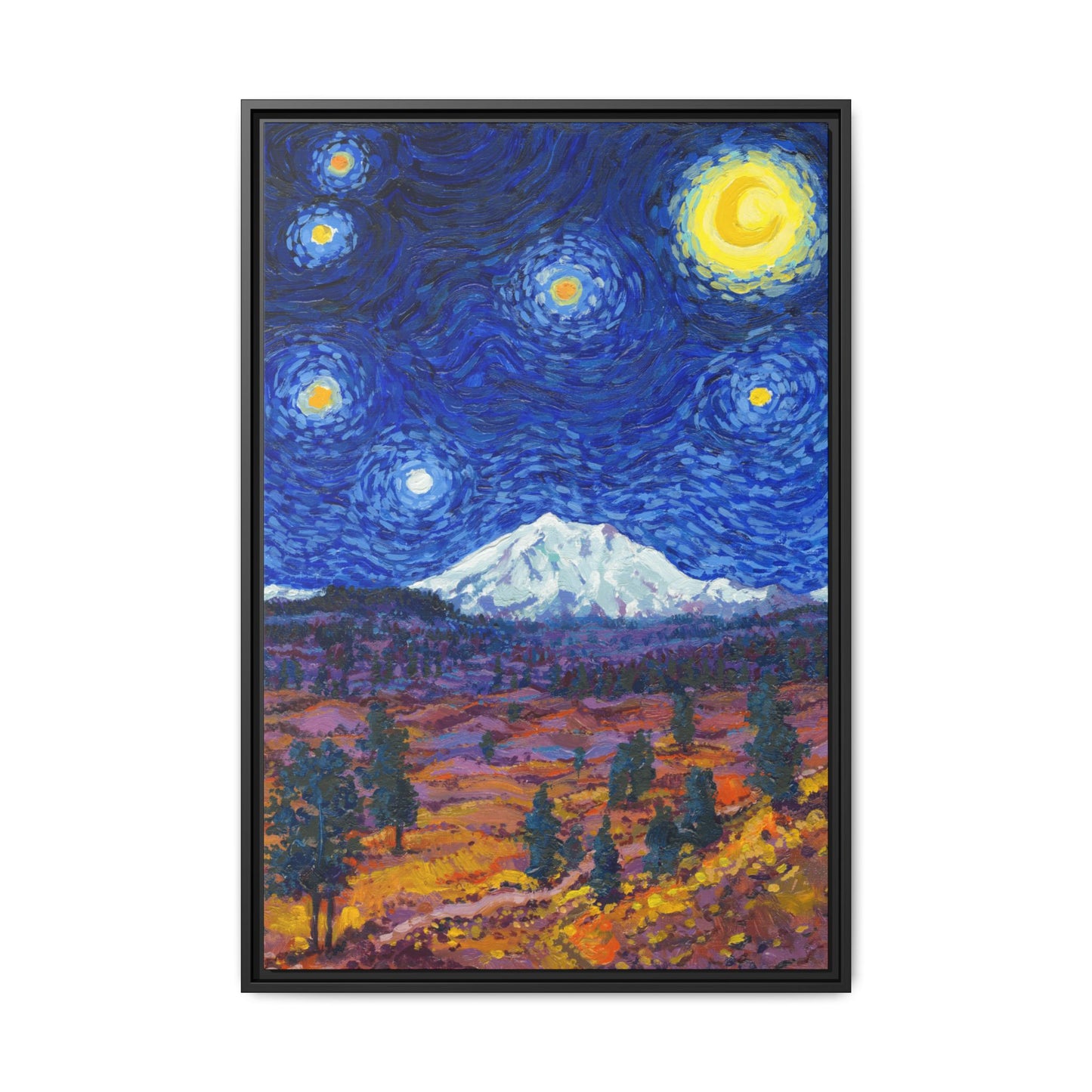 Lassen Volcanic National Park Framed Canvas - The Starry Night