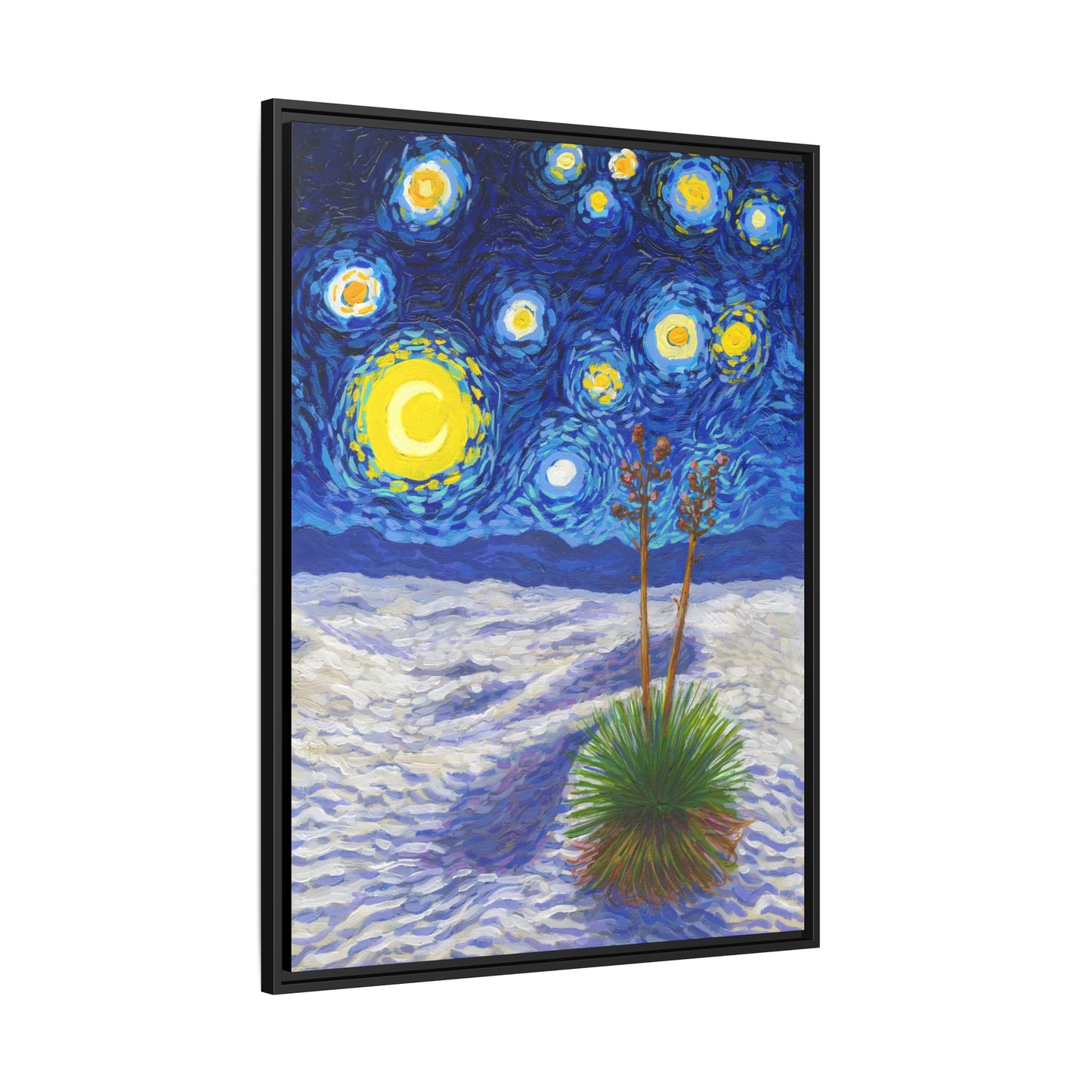 White Sands National Park Framed Canvas - The Starry Night