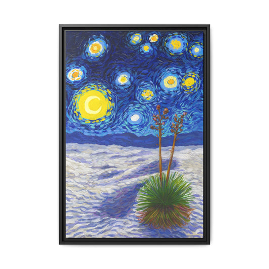 White Sands National Park Framed Canvas - The Starry Night