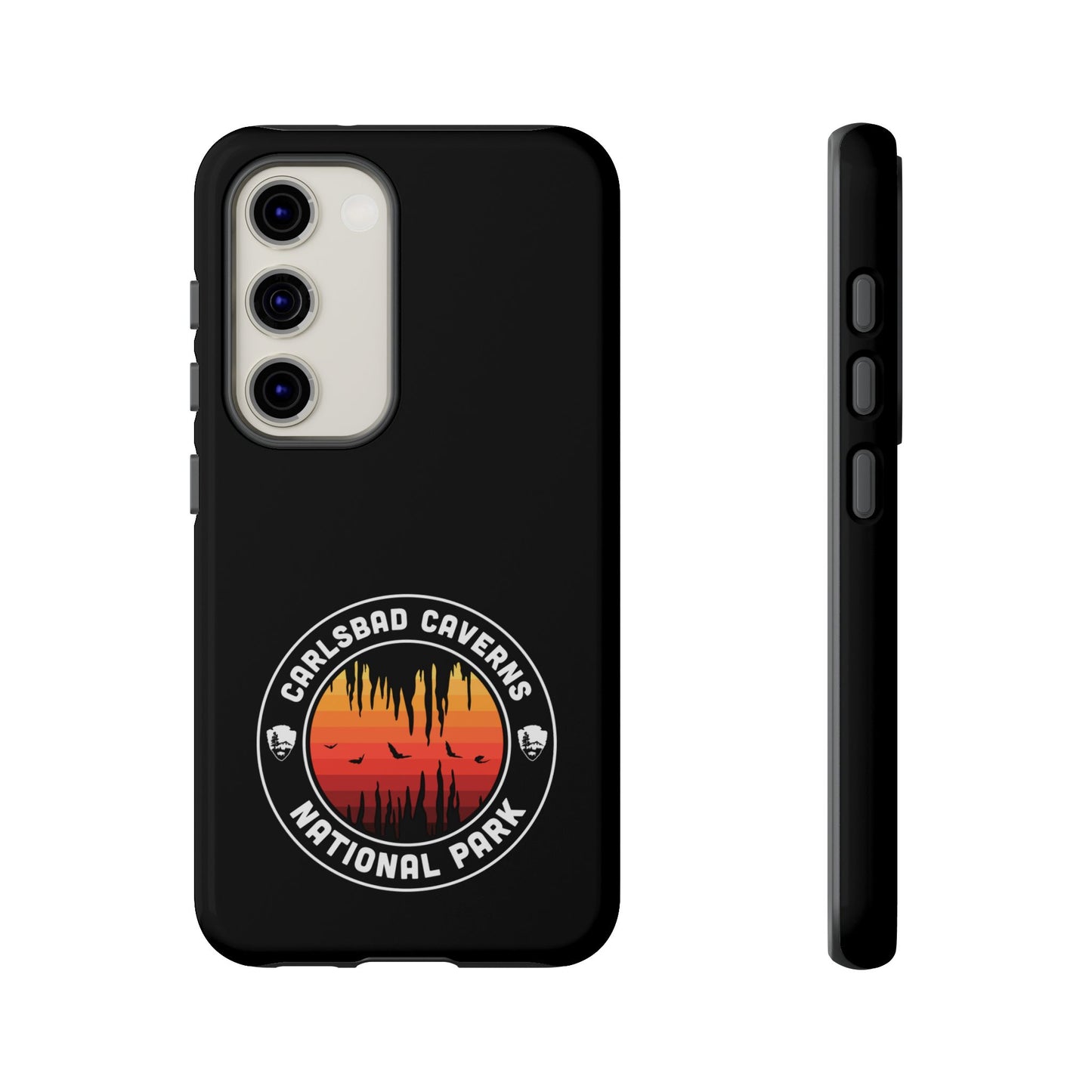 Carlsbad Caverns National Park Phone Case - Orange Round Emblem Design