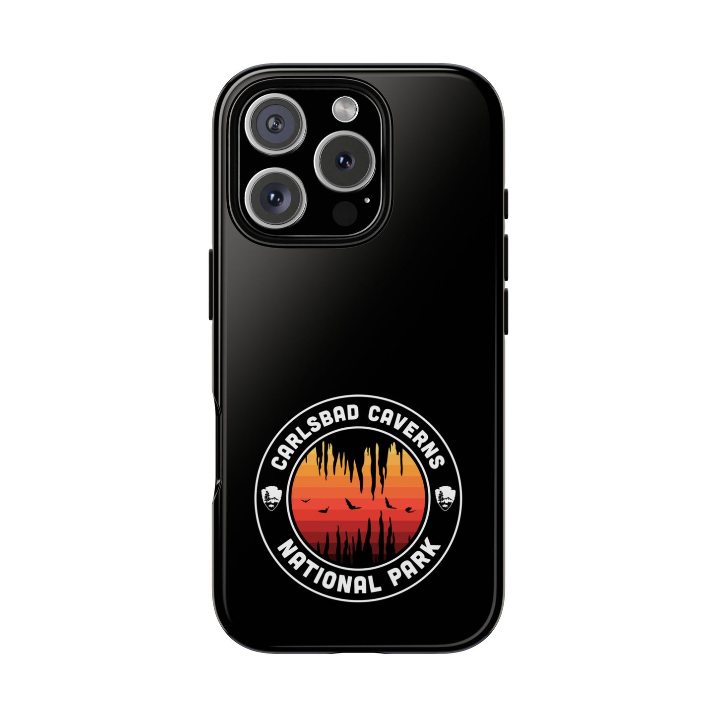 Carlsbad Caverns National Park Phone Case - Orange Round Emblem Design