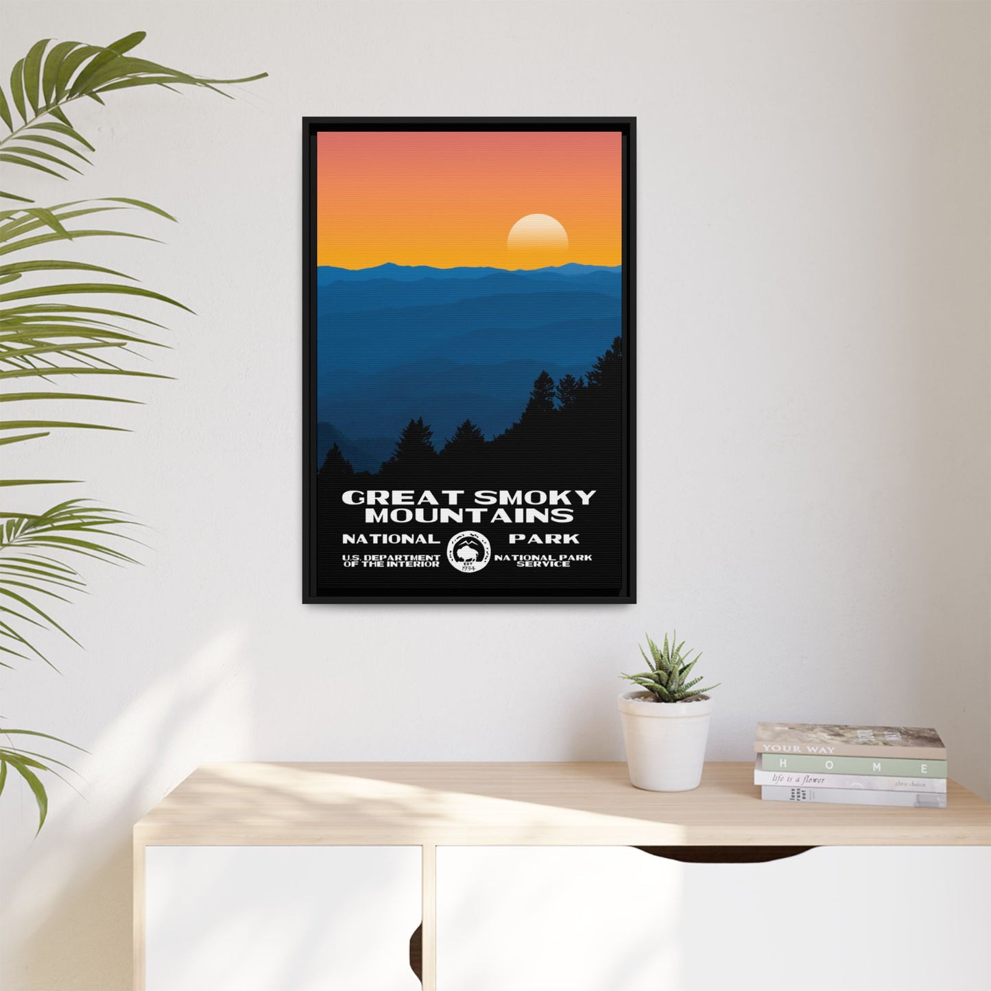 Great Smoky Mountains National Park Framed Canvas - WPA Poster