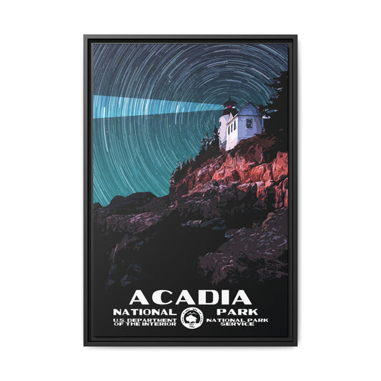 Acadia National Park Framed Canvas - WPA Poster