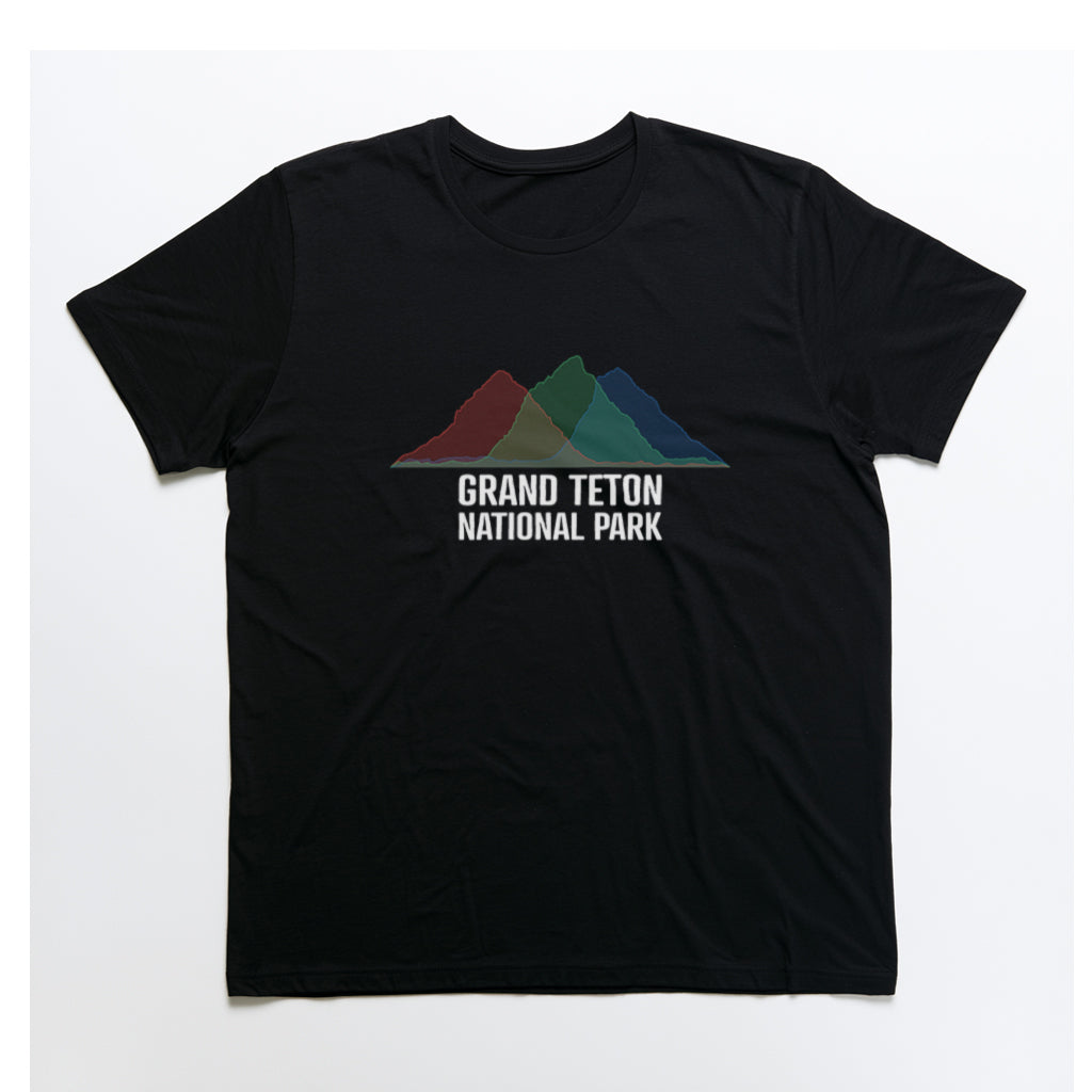 Grand Teton National Park T-Shirt - Histogram Design in Black