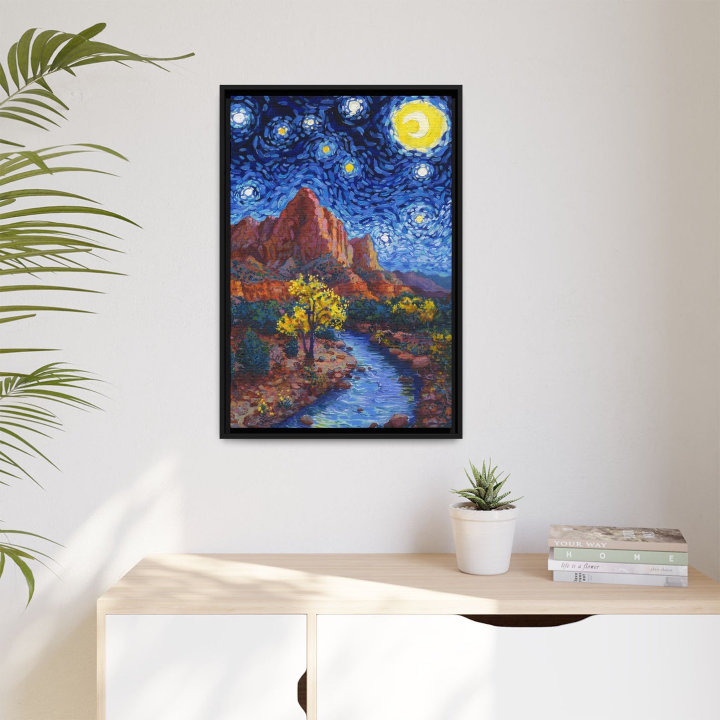 Zion National Park Framed Canvas - The Starry Night