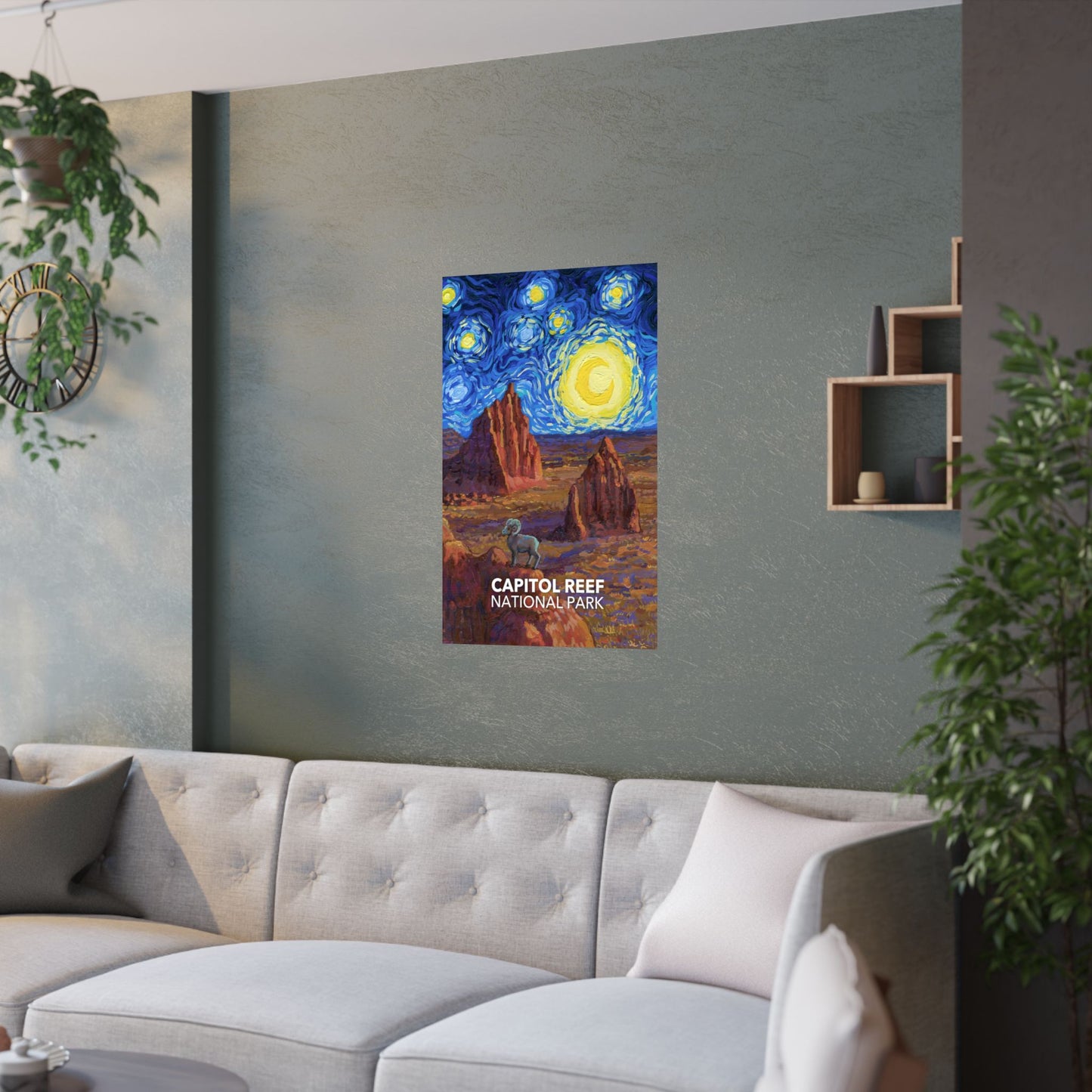 Capitol Reef National Park Poster - Starry Night