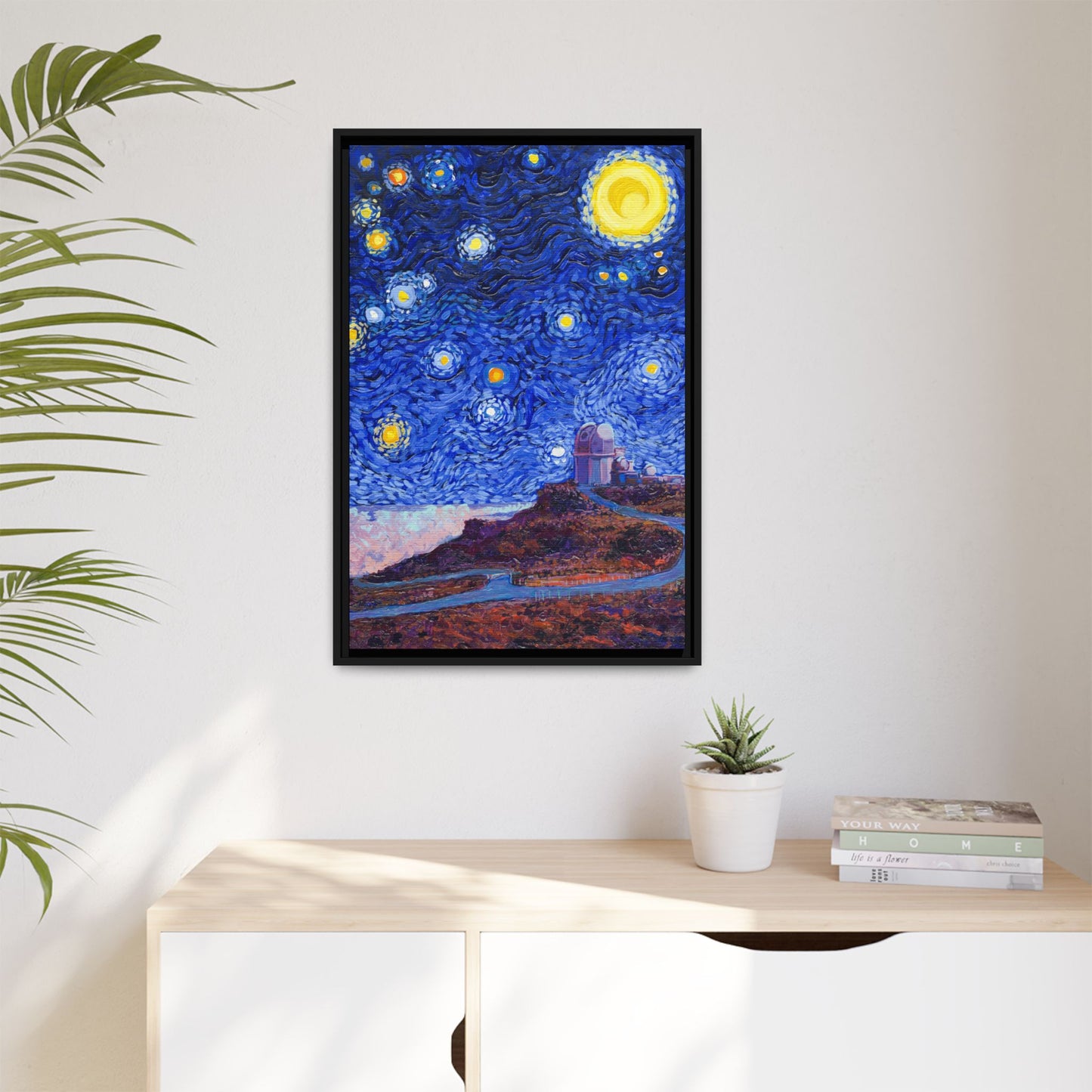 Haleakala National Park Telescope Framed Canvas - The Starry Night