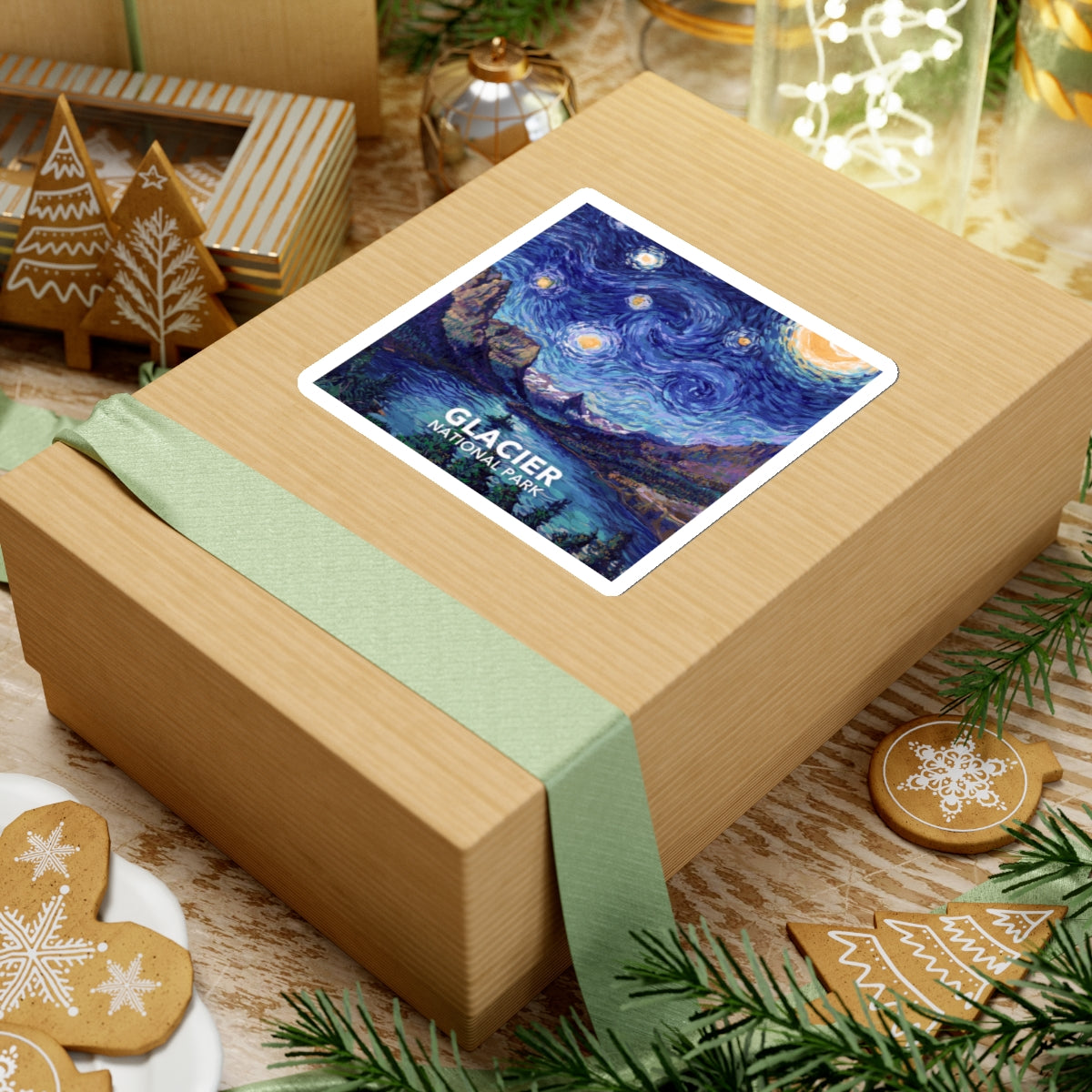 Glacier National Park Sticker - Starry Night