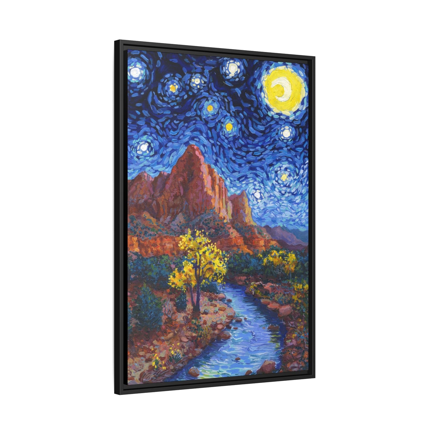 Zion National Park Framed Canvas - The Starry Night