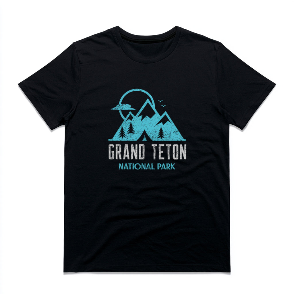 Grand Teton National Park T-Shirt Stamp in Black