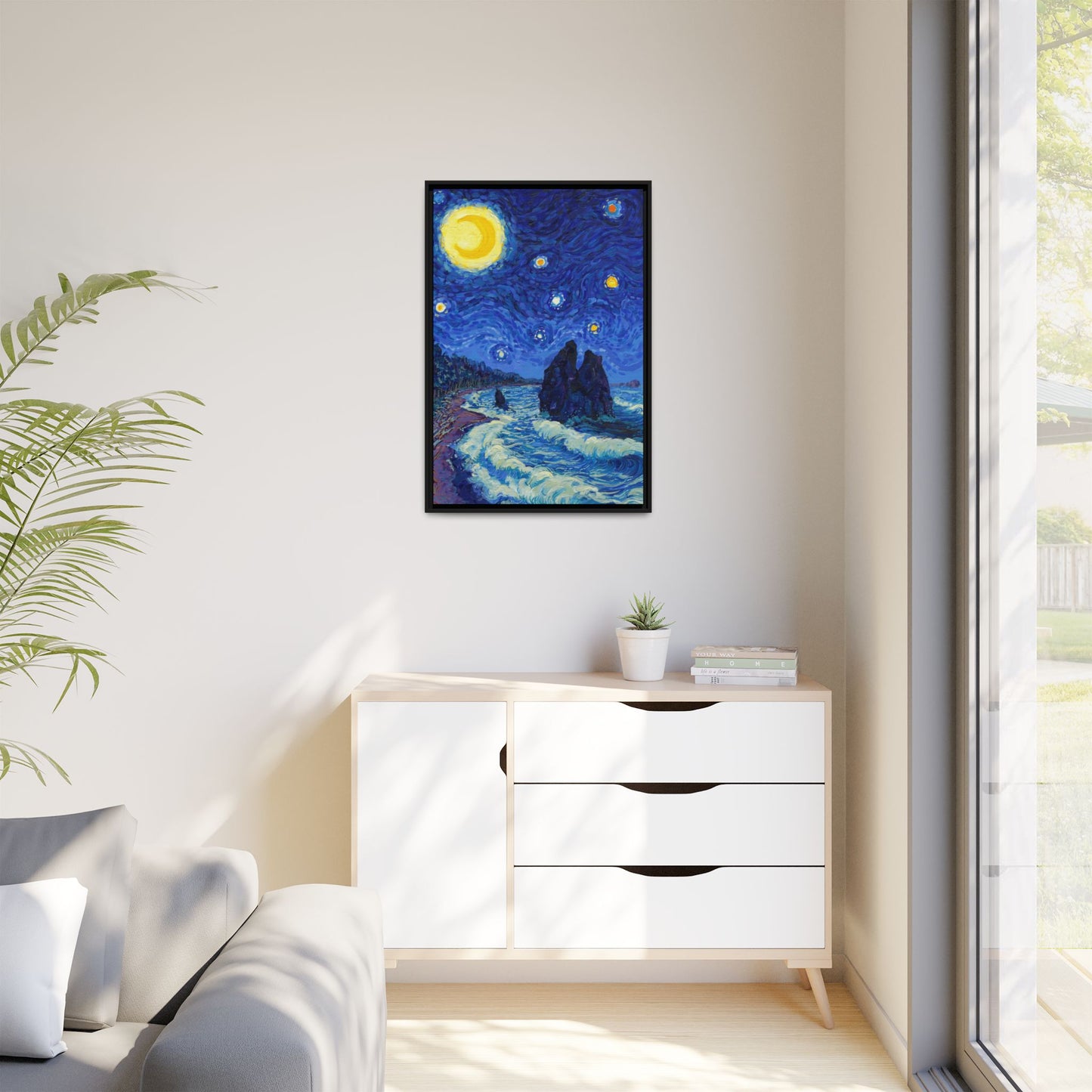 Olympic National Park Framed Canvas - The Starry Night