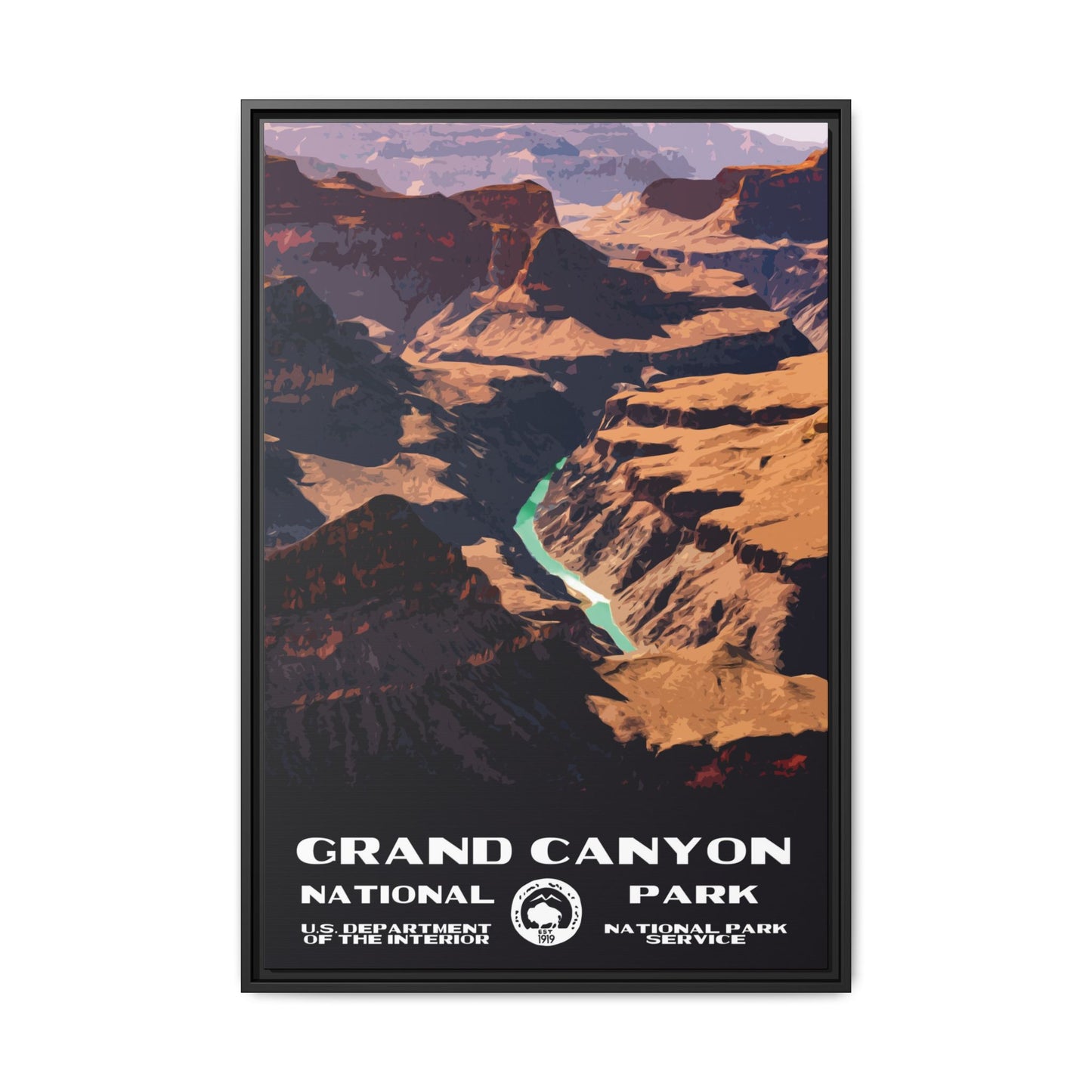 Grand Canyon National Park Framed Canvas - WPA Poster