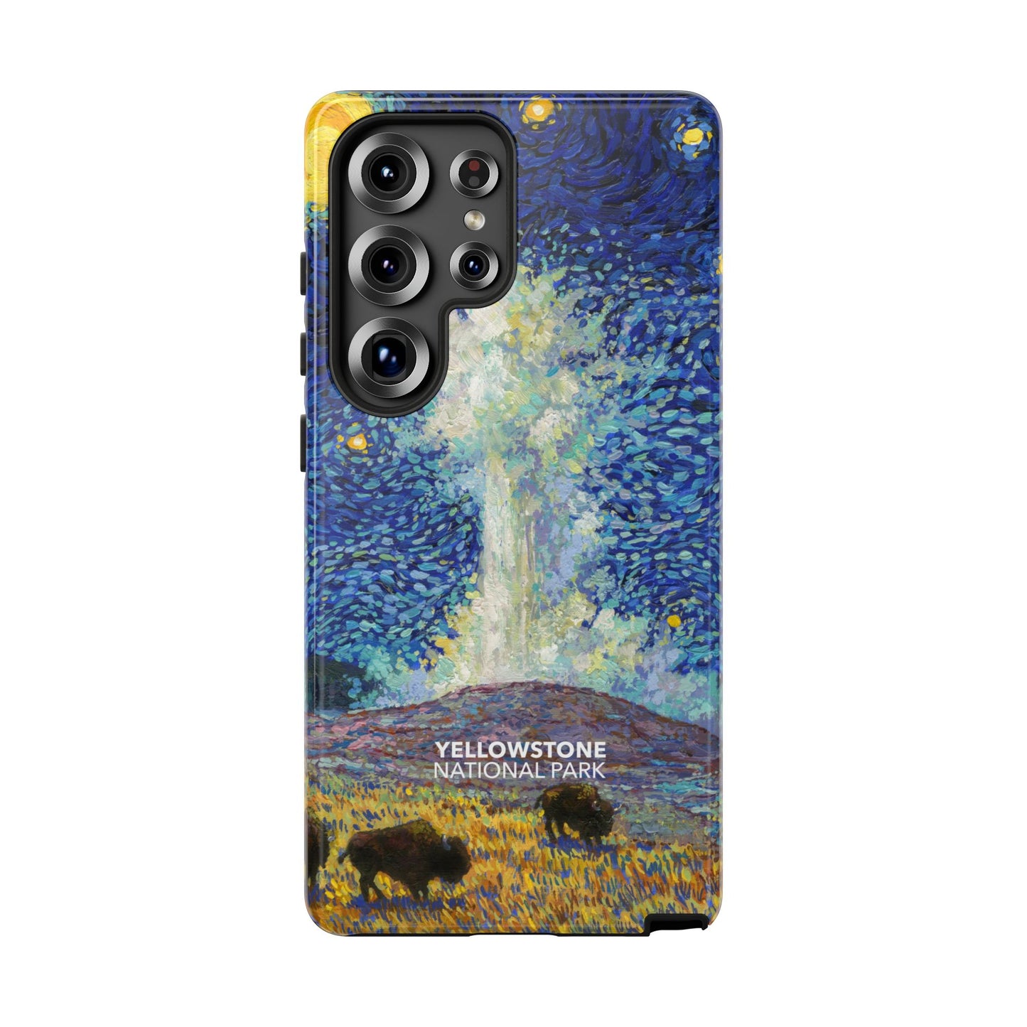 Yellowstone National Park Phone Case - Old Faithful Starry Night
