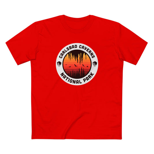 Carlsbad Caverns National Park - Round Badge Design in Red