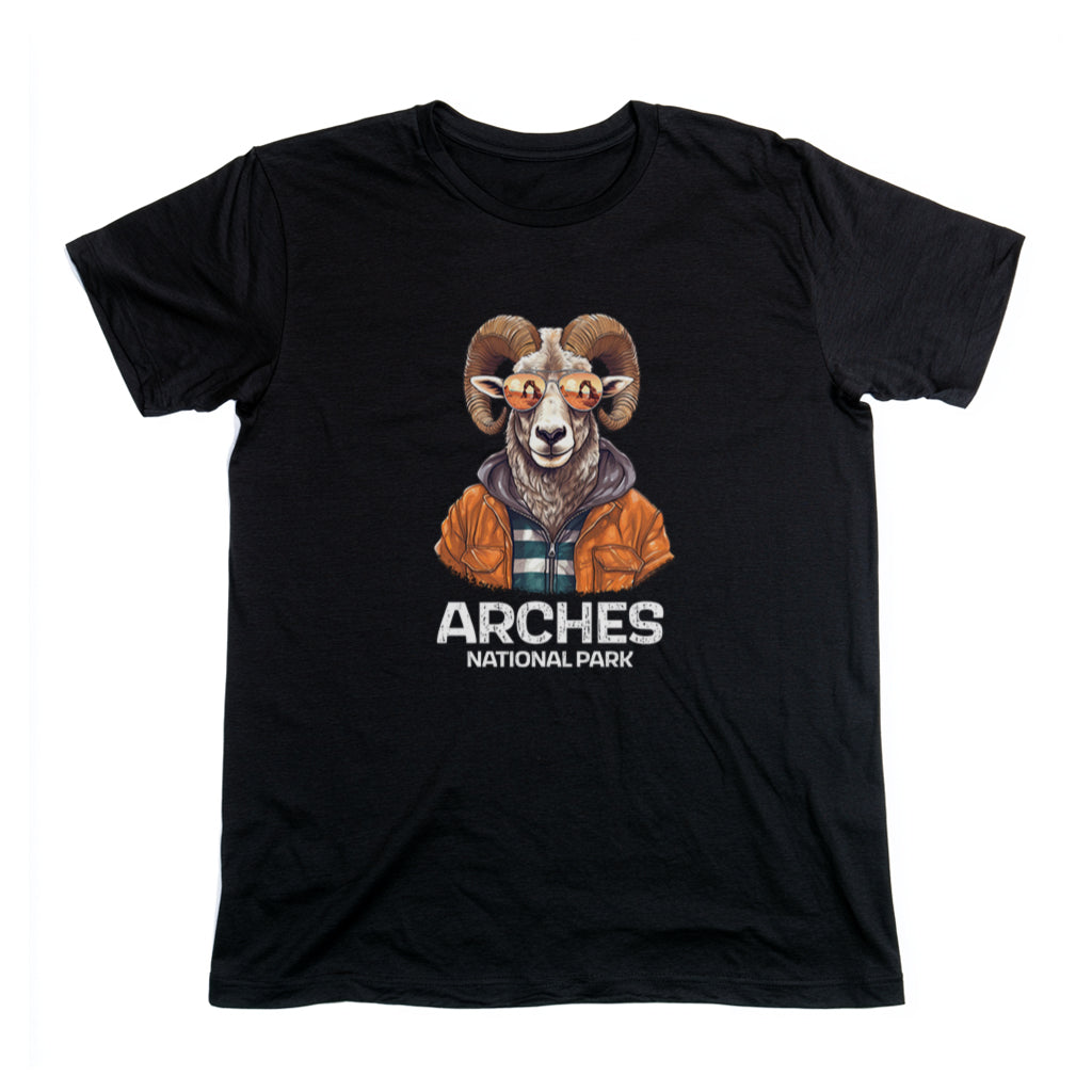 Arches National Park T-Shirt - Bighorn Sheep in Black