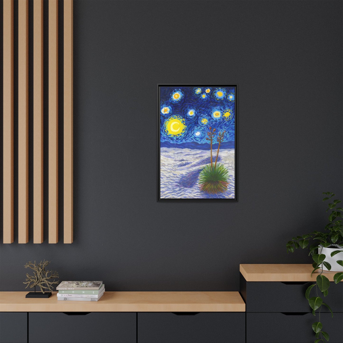White Sands National Park Framed Canvas - The Starry Night