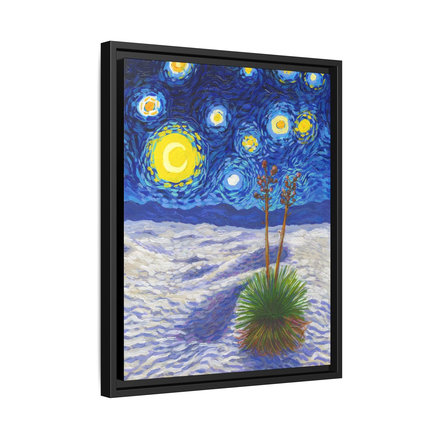 White Sands National Park Framed Canvas - The Starry Night